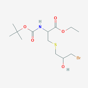 molecular formula C13H24BrNO5S B2749511 Ethyl 3-[(3-bromo-2-hydroxypropyl)sulfanyl]-2-[(tert-butoxycarbonyl)amino]propanoate CAS No. 1396996-67-0