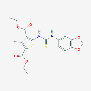 Diethyl 5-[(1,3-benzodioxol-5-ylcarbamothioyl)amino]-3-methylthiophene-2,4-dicarboxylate