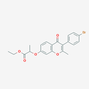 molecular formula C21H19BrO5 B2749523 ethyl 2-{[3-(4-bromophenyl)-2-methyl-4-oxo-4H-chromen-7-yl]oxy}propanoate CAS No. 610764-65-3