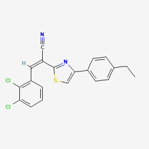 molecular formula C20H14Cl2N2S B2749528 (Z)-3-(2,3-dichlorophenyl)-2-(4-(4-ethylphenyl)thiazol-2-yl)acrylonitrile CAS No. 476672-82-9