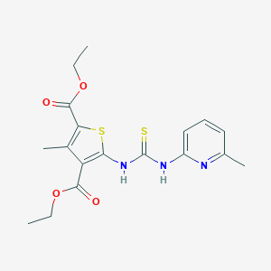 molecular formula C18H21N3O4S2 B274953 Diethyl 3-methyl-5-[(6-methylpyridin-2-yl)carbamothioylamino]thiophene-2,4-dicarboxylate 