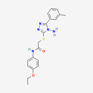 molecular formula C19H21N5O2S B2749535 2-((4-amino-5-(m-tolyl)-4H-1,2,4-triazol-3-yl)thio)-N-(4-ethoxyphenyl)acetamide CAS No. 840509-09-3