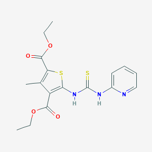 molecular formula C17H19N3O4S2 B274954 Diethyl 3-methyl-5-(pyridin-2-ylcarbamothioylamino)thiophene-2,4-dicarboxylate 