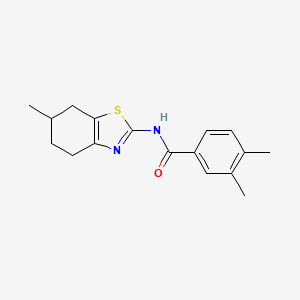 molecular formula C17H20N2OS B2749549 3,4-二甲基-N-(6-甲基-4,5,6,7-四氢苯并[d]噻唑-2-基)苯甲酰胺 CAS No. 392246-61-6