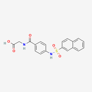 molecular formula C19H16N2O5S B2749553 2-{[4-(Naphthalene-2-sulfonamido)phenyl]formamido}acetic acid CAS No. 796083-82-4