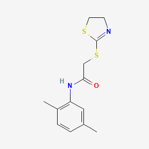 molecular formula C13H16N2OS2 B2749555 2-((4,5-dihydrothiazol-2-yl)thio)-N-(2,5-dimethylphenyl)acetamide CAS No. 403835-46-1