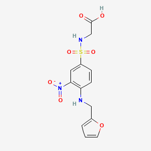 molecular formula C13H13N3O7S B2749558 2-{4-[(呋喃-2-基甲基)氨基]-3-硝基苯磺酰氨基}乙酸 CAS No. 733030-78-9