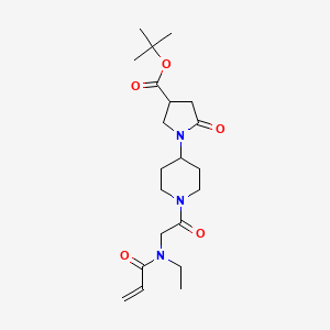 Tert-butyl 1-[1-[2-[ethyl(prop-2-enoyl)amino]acetyl]piperidin-4-yl]-5-oxopyrrolidine-3-carboxylate