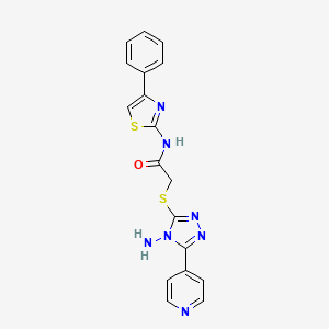 2-{[4-amino-5-(pyridin-4-yl)-4H-1,2,4-triazol-3-yl]sulfanyl}-N-(4-phenyl-1,3-thiazol-2-yl)acetamide