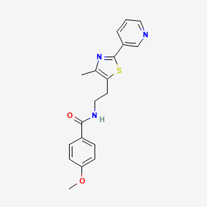 4-methoxy-N-[2-(4-methyl-2-pyridin-3-yl-1,3-thiazol-5-yl)ethyl]benzamide
