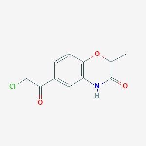 molecular formula C11H10ClNO3 B2749576 6-(2-Chloro-acetyl)-2-methyl-4H-benzo[1,4]oxazin-3-one CAS No. 128101-38-2