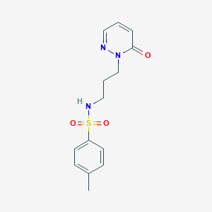 molecular formula C14H17N3O3S B2749577 4-甲基-N-(3-(6-氧代嘧啶-1(6H)-基)丙基)苯磺酰胺 CAS No. 1203235-43-1