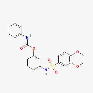 3-(2,3-Dihydrobenzo[b][1,4]dioxine-6-sulfonamido)cyclohexyl phenylcarbamate