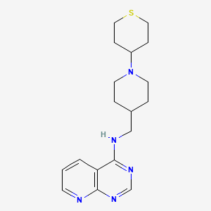 molecular formula C18H25N5S B2749583 N-[[1-(Thian-4-yl)piperidin-4-yl]methyl]pyrido[2,3-d]pyrimidin-4-amine CAS No. 2379996-76-4