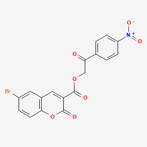 molecular formula C18H10BrNO7 B2749585 2-(4-nitrophenyl)-2-oxoethyl 6-bromo-2-oxo-2H-chromene-3-carboxylate CAS No. 324066-25-3