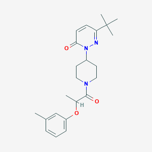 6-Tert-butyl-2-[1-[2-(3-methylphenoxy)propanoyl]piperidin-4-yl]pyridazin-3-one