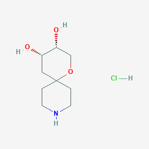 molecular formula C9H18ClNO3 B2749588 (3R,4S)-1-Oxa-9-azaspiro[5.5]undecane-3,4-diol;hydrochloride CAS No. 2413847-61-5