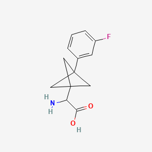 molecular formula C13H14FNO2 B2749600 2-Amino-2-[3-(3-fluorophenyl)-1-bicyclo[1.1.1]pentanyl]acetic acid CAS No. 2287268-05-5