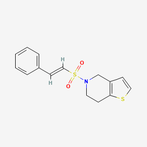 molecular formula C15H15NO2S2 B2749611 5-[(E)-2-phenylethenyl]sulfonyl-6,7-dihydro-4H-thieno[3,2-c]pyridine CAS No. 1090422-14-2