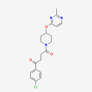 molecular formula C20H22ClN3O3 B2749618 1-(4-氯苯基)-4-(4-((2-甲基嘧啶-4-基)氧基)哌啶-1-基)丁烷-1,4-二酮 CAS No. 2097890-08-7