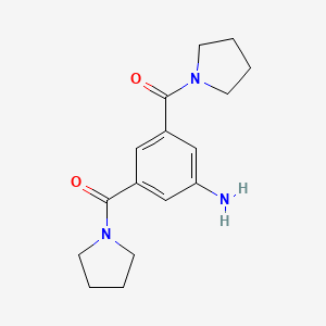 molecular formula C16H21N3O2 B2749629 [3,5-Bis(pyrrolidin-1-ylcarbonyl)phenyl]amine CAS No. 85236-70-0