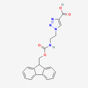 molecular formula C20H18N4O4 B2749632 1-[2-({[(9H-芴-9-基)甲氧基]甲酰基}氨基)乙基]-1H-1,2,3-三唑-4-甲酸 CAS No. 1232979-31-5