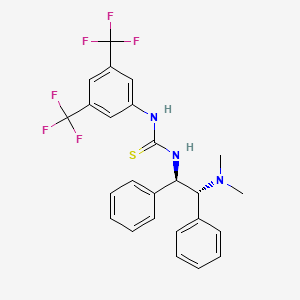 molecular formula C25H23F6N3S B2749635 1-(3,5-Bis(trifluoromethyl)phenyl)-3-((1R,2R)-2-(dimethylamino)-1,2-diphenylethyl)thiourea CAS No. 834917-24-7