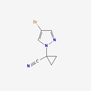 molecular formula C7H6BrN3 B2749643 1-(4-Bromopyrazol-1-yl)cyclopropane-1-carbonitrile CAS No. 2322910-76-7