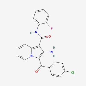 2-amino-3-(4-chlorobenzoyl)-N-(2-fluorophenyl)indolizine-1-carboxamide