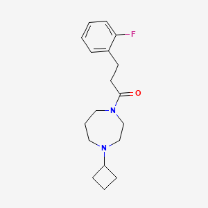 molecular formula C18H25FN2O B2749652 1-(4-环丁基-1,4-二氮杂巴-1-基)-3-(2-氟苯基)丙酮 CAS No. 2320379-11-9