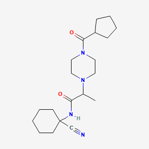 molecular formula C20H32N4O2 B2749654 N-(1-cyanocyclohexyl)-2-(4-cyclopentanecarbonylpiperazin-1-yl)propanamide CAS No. 1050773-22-2
