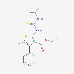 molecular formula C18H22N2O2S2 B274966 Ethyl 5-methyl-4-phenyl-2-(propan-2-ylcarbamothioylamino)thiophene-3-carboxylate 