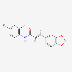 molecular formula C17H14FNO3 B2749664 3-(1,3-benzodioxol-5-yl)-N-(4-fluoro-2-methylphenyl)acrylamide CAS No. 882073-14-5