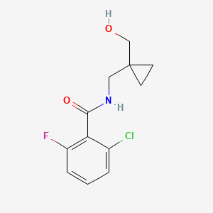 molecular formula C12H13ClFNO2 B2749667 2-chloro-6-fluoro-N-((1-(hydroxymethyl)cyclopropyl)methyl)benzamide CAS No. 1257550-71-2