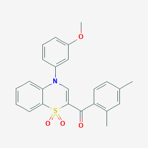 molecular formula C24H21NO4S B2749669 (2,4-dimethylphenyl)[4-(3-methoxyphenyl)-1,1-dioxido-4H-1,4-benzothiazin-2-yl]methanone CAS No. 1114852-54-8