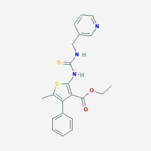 molecular formula C21H21N3O2S2 B274967 Ethyl 5-methyl-4-phenyl-2-(pyridin-3-ylmethylcarbamothioylamino)thiophene-3-carboxylate 