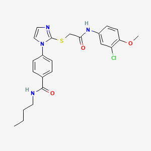molecular formula C23H25ClN4O3S B2749671 N-butyl-4-(2-((2-((3-chloro-4-methoxyphenyl)amino)-2-oxoethyl)thio)-1H-imidazol-1-yl)benzamide CAS No. 1207036-88-1