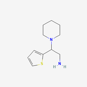 molecular formula C11H18N2S B2749672 2-(Piperidin-1-yl)-2-(thiophen-2-yl)ethan-1-amine CAS No. 46268-95-5
