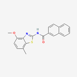 molecular formula C20H16N2O2S B2749680 N-(4-methoxy-7-methyl-1,3-benzothiazol-2-yl)naphthalene-2-carboxamide CAS No. 906784-14-3