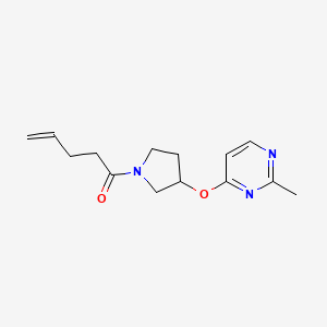 molecular formula C14H19N3O2 B2749682 1-{3-[(2-Methylpyrimidin-4-yl)oxy]pyrrolidin-1-yl}pent-4-en-1-one CAS No. 2097894-99-8