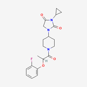 molecular formula C20H24FN3O4 B2749688 3-环丙基-1-{1-[2-(2-氟苯氧)丙酰基]哌啶-4-基}咪唑并二烯-2,4-二酮 CAS No. 2097927-40-5