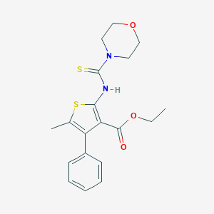 molecular formula C19H22N2O3S2 B274969 Ethyl 5-methyl-2-(morpholine-4-carbothioylamino)-4-phenylthiophene-3-carboxylate 