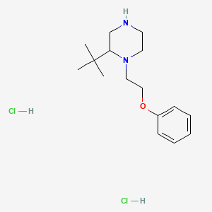 molecular formula C16H28Cl2N2O B2749695 2-叔丁基-1-(2-苯氧乙基)哌嗪二盐酸盐 CAS No. 1423024-48-9