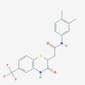N-(3,4-dimethylphenyl)-2-[3-oxo-6-(trifluoromethyl)-3,4-dihydro-2H-1,4-benzothiazin-2-yl]acetamide