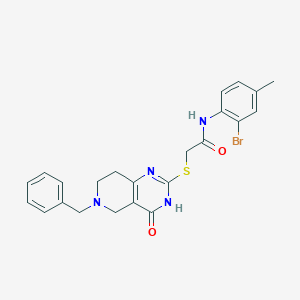 molecular formula C23H23BrN4O2S B2749700 2-((6-benzyl-4-oxo-3,4,5,6,7,8-hexahydropyrido[4,3-d]pyrimidin-2-yl)thio)-N-(2-bromo-4-methylphenyl)acetamide CAS No. 1111142-34-7