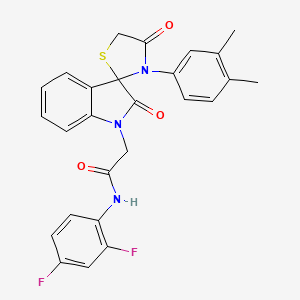 molecular formula C26H21F2N3O3S B2749713 N-(2,4-二氟苯基)-2-(3'-(3,4-二甲基苯基)-2,4'-二氧杂螺[吲哚啉-3,2'-噻唑啉]-1-基)乙酰胺 CAS No. 894565-27-6