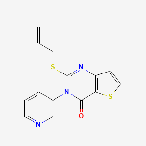 molecular formula C14H11N3OS2 B2749714 2-(烯丙基硫代)-3-(3-吡啶基)噻吩[3,2-d]嘧啶-4(3H)-酮 CAS No. 338779-50-3