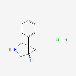 molecular formula C11H14ClN B2749716 (1R,5S)-1-Phenyl-3-azabicyclo[3.1.0]hexane;hydrochloride CAS No. 66504-36-7