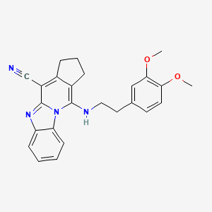 16-{[2-(3,4-Dimethoxyphenyl)ethyl]amino}-1,8-diazatetracyclo[7.7.0.0^{2,7}.0^{11,15}]hexadeca-2(7),3,5,8,10,15-hexaene-10-carbonitrile