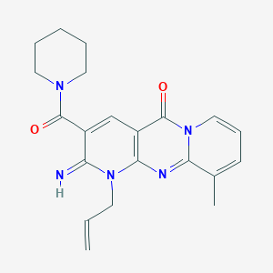 molecular formula C21H23N5O2 B2749724 1-allyl-2-imino-10-methyl-3-(piperidine-1-carbonyl)-1H-dipyrido[1,2-a:2',3'-d]pyrimidin-5(2H)-one CAS No. 577694-53-2